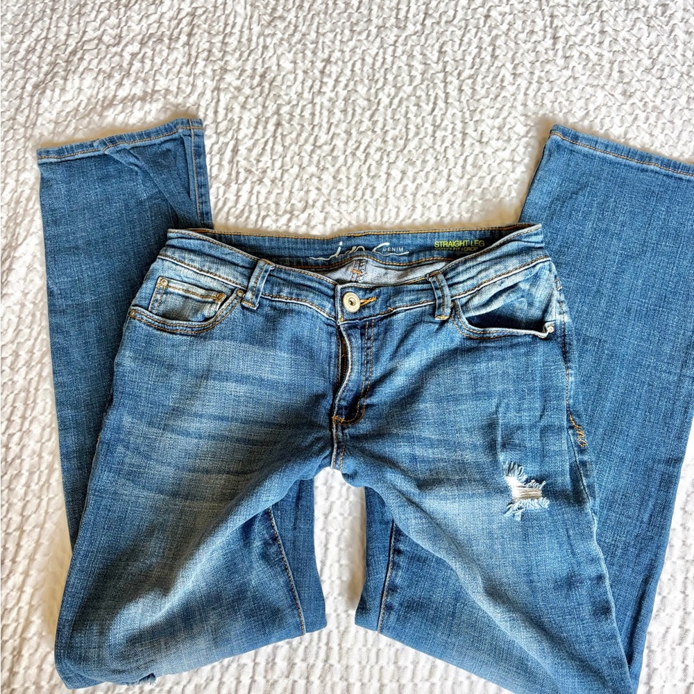 Classic Straight Leg Crop Jeans Medium Wash INC Denim Curvy Fit